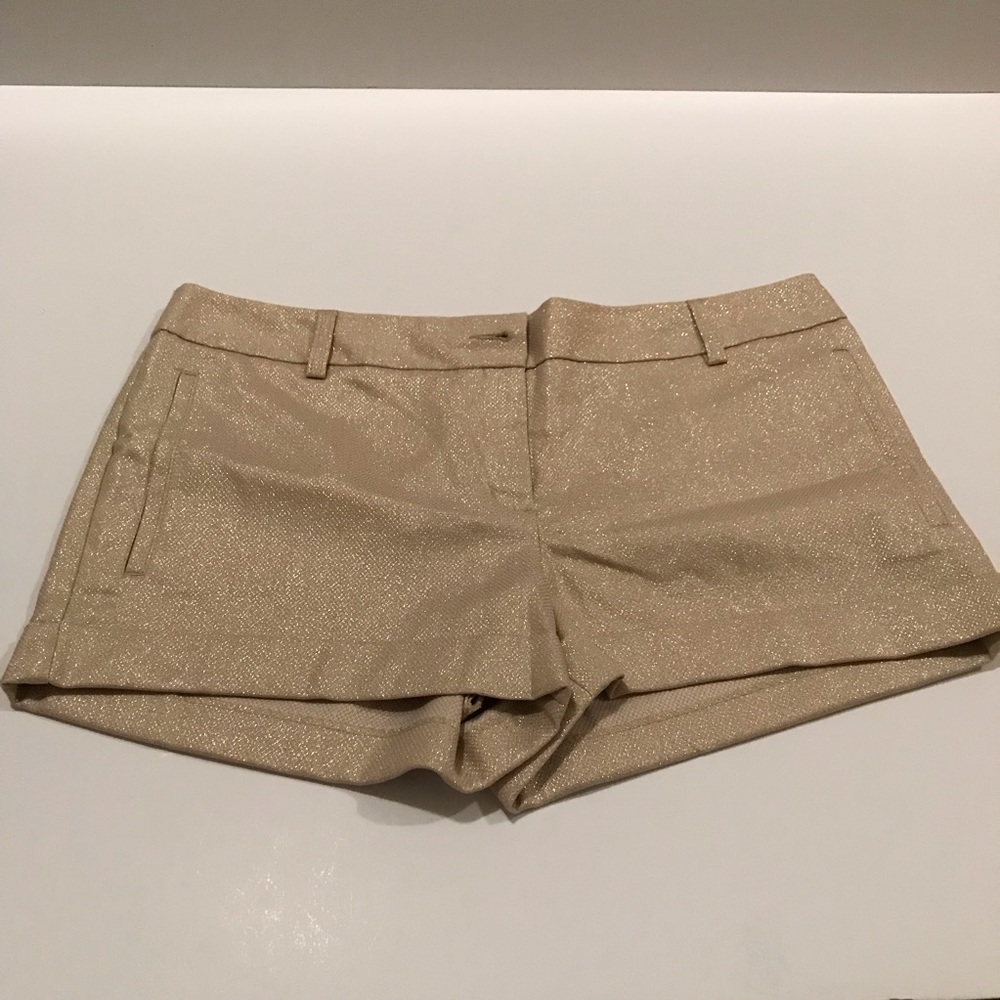 Express Women's Shimmery Gold Shorts